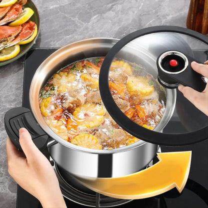 Portable Stainless Steel Pressure Cooker – Fast Cooking Multifunctional Stew Pot for Kitchen