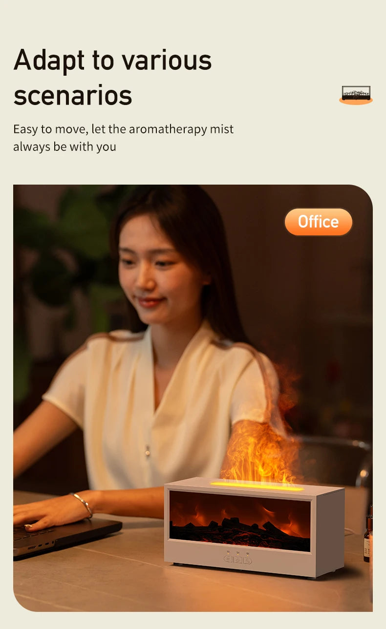 Flame-Effect Essential Oil Diffuser with Ultrasonic Cool Mist