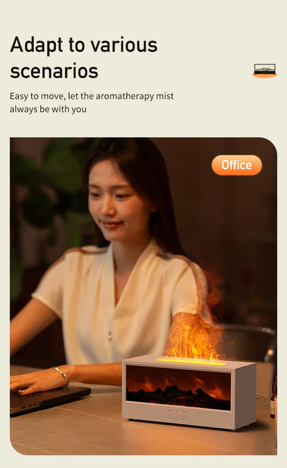 Flame-Effect Essential Oil Diffuser with Ultrasonic Cool Mist