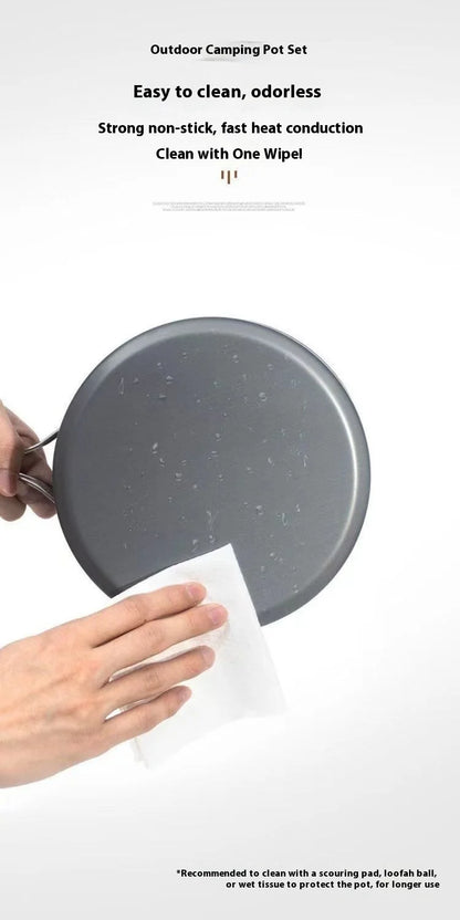 Foldable Outdoor Camping Cooking Utensils Set Pot Stove Fry Pan Saucepan Stove Storage Bag Adapter Accessories