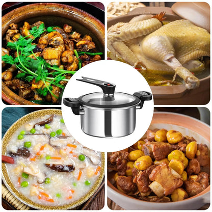 Portable Stainless Steel Pressure Cooker – Fast Cooking Multifunctional Stew Pot for Kitchen