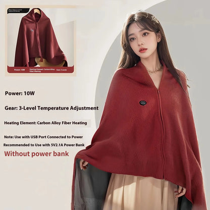 USB Electric Blanket Electric Heated Blanket Heating Usb Powered Heating Shawl Wraps for Women Wearable Heated Throw Blanket