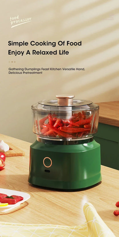 Electric Meat Grinder Garlic Blender Kitchen Food Crushing Multi-function Stirring Vegetable and Meat Mash Usb Charging 350ml
