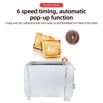 Toaster 2 Slice Wide Slot with 6 Preset Temperature and Timing Small Stainless Steel Bread Toaster with Manual Stop