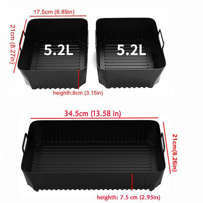 Hot Rectangle Air Fryer Silicone Liners for Ninja DZ071/AF500UK Air Fryer Basket Replacement Dishwasher Safe Air Fryer Liners