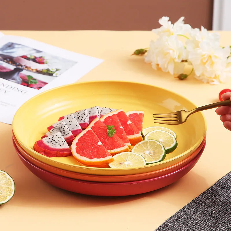 Dinner Plates Wheat Straw Eco Friendly BPA Free Biodegradable Picnic Kids Fruit Snack Plate Bone Dishes Kitchen Accessories