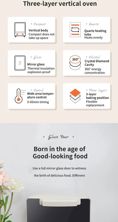 12L Electric Air Fryer Toaster Oven