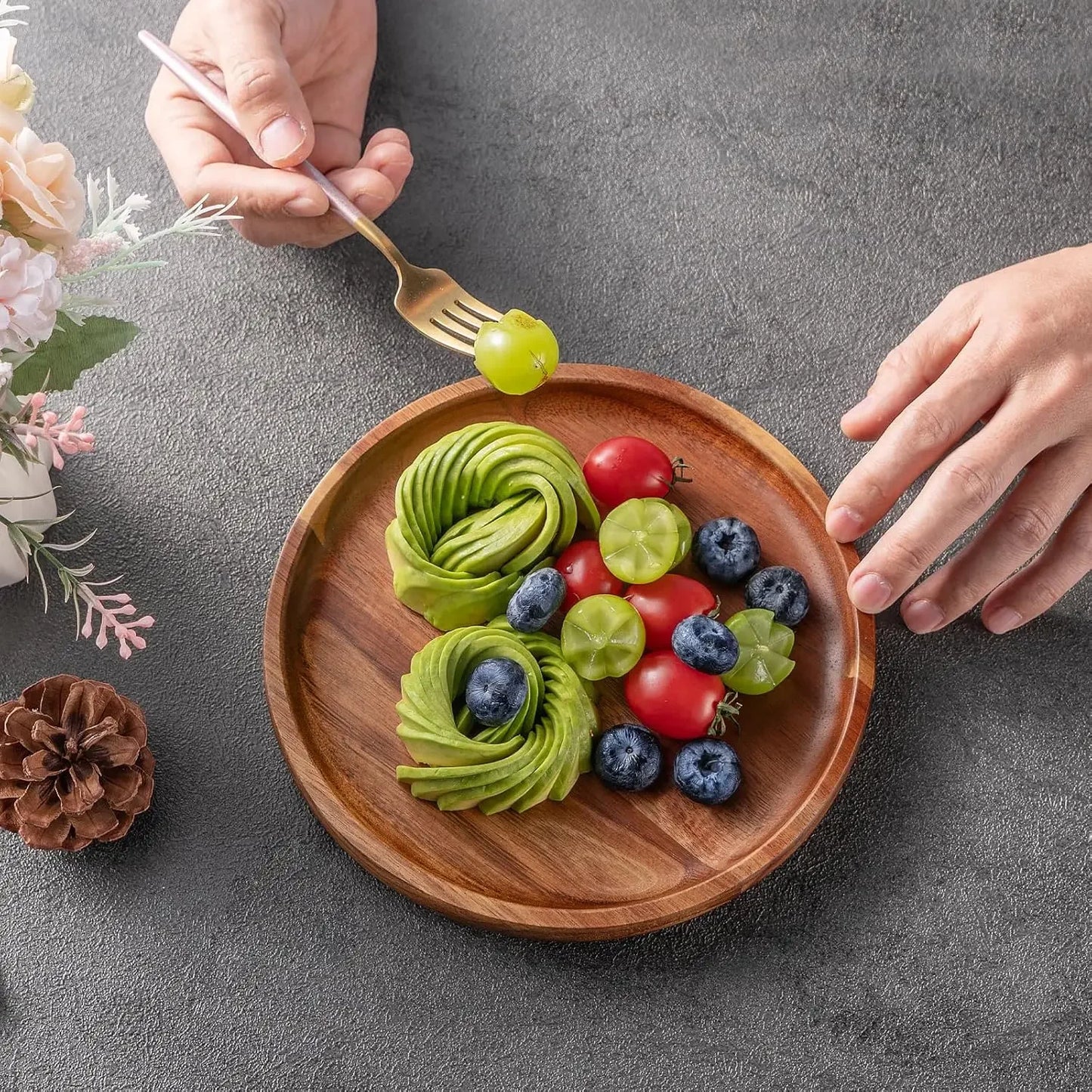 Classic Wooden Dinner Plates | 5.9-Inch Handcrafted Round Plates