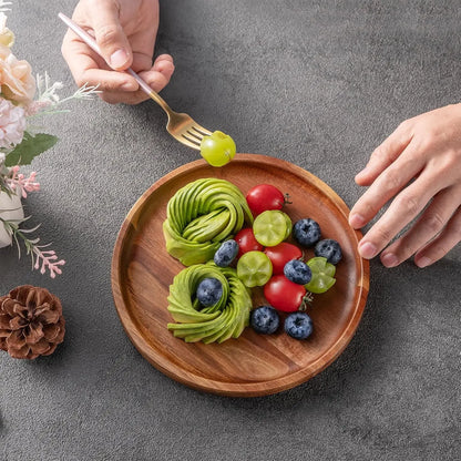 Classic Wooden Dinner Plates | 5.9-Inch Handcrafted Round Plates