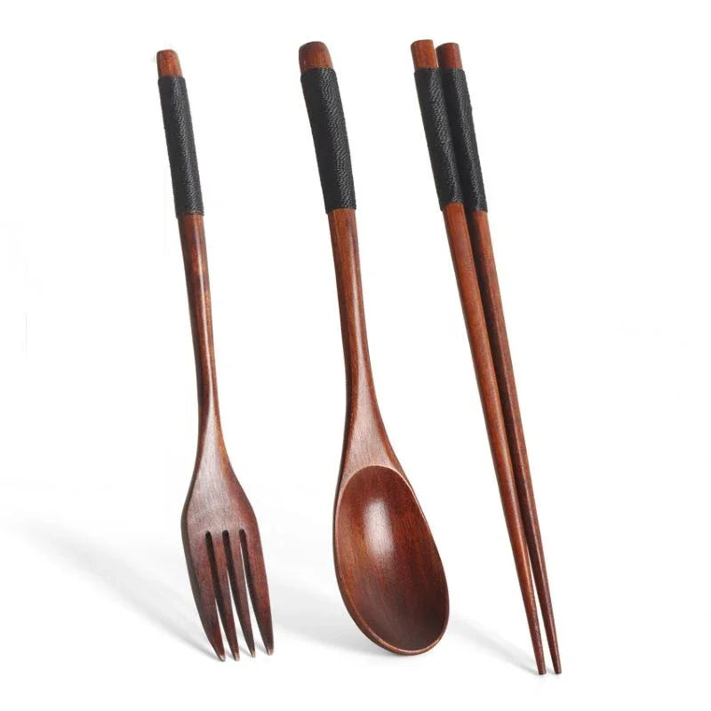 Portable Wooden Cutlery Set