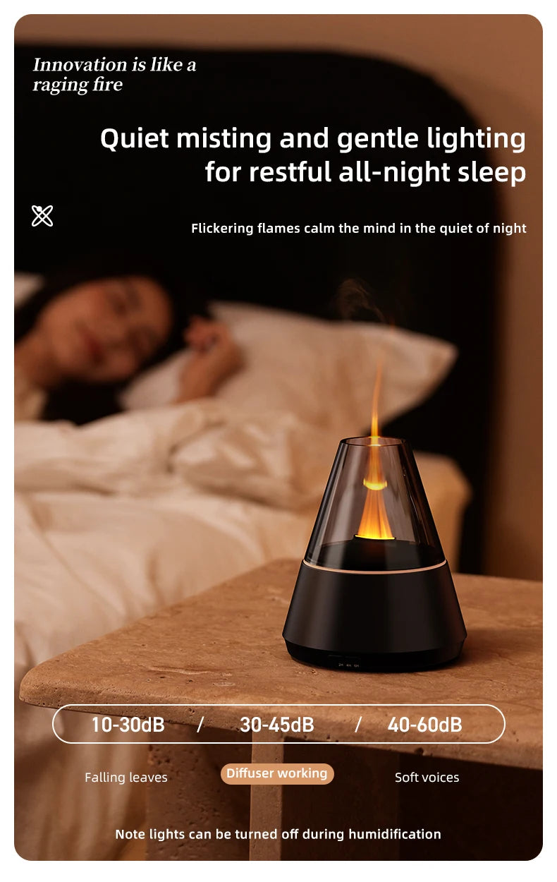 Modern Essential Oil Diffuser with Ultrasonic Mist & Candle-Light Glow