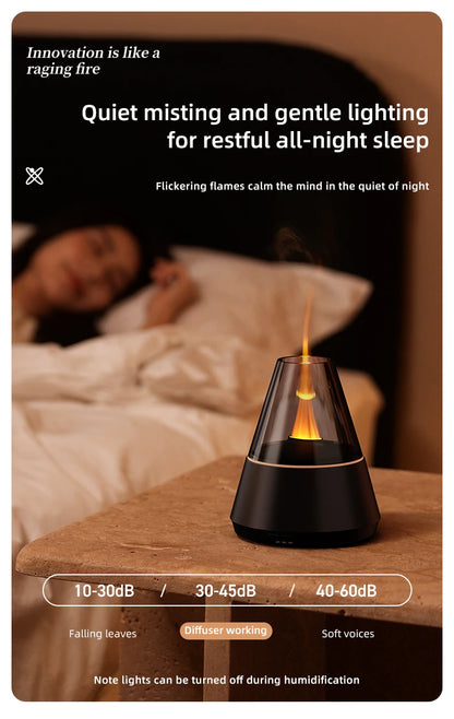 Modern Essential Oil Diffuser with Ultrasonic Mist & Candle-Light Glow
