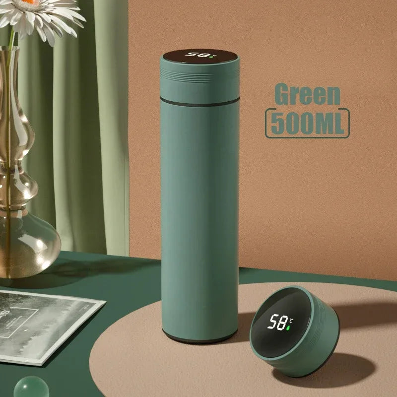 500ml Stainless Steel Thermos Cup with Temperature Display Outdoor Vacuum Insulated Divided Bottle Travel Mug Fathers Day Gift