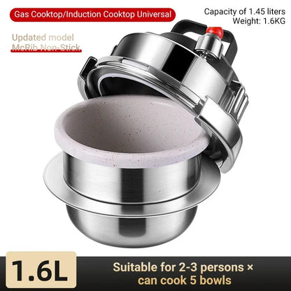 0.8–2L Stainless Steel Camping Pressure Cooker | Portable Outdoor Cooker