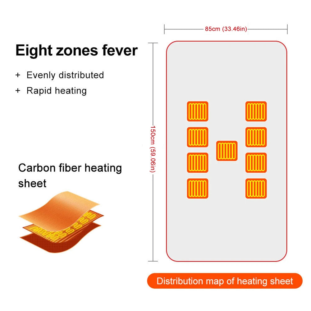 USB Electric Blanket Electric Throw Blanket USB Heating Cover 3 Heating Levels Fleece Heated Blanket Portable Blanket Household