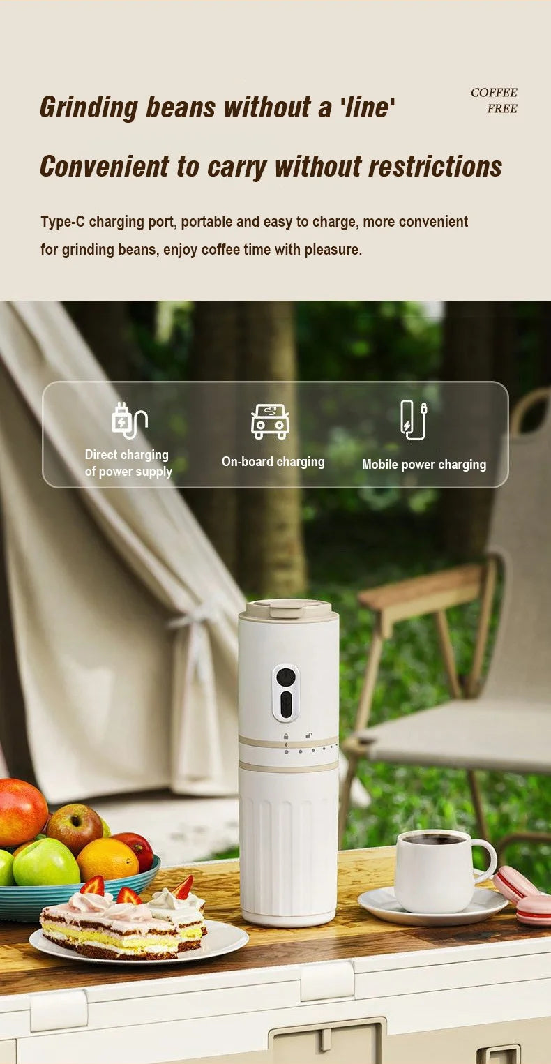 Portable Electric Capsule Grinding Coffee Maker Espresso Coffee Maker Travel and Car  Hand Punch Outdoor Portable Coffee