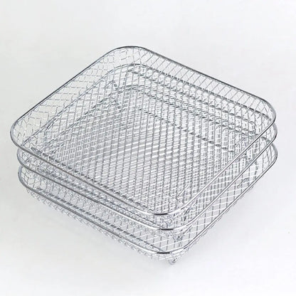 Air Fryer Rack for Ninja Dual 3pcs Layered Stainless Steel Grilling Rack Rectangle Hot Airfryer Basket Tray Accessories