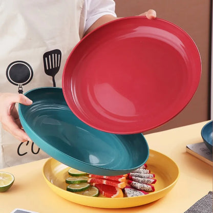 Dinner Plates Wheat Straw Eco Friendly BPA Free Biodegradable Picnic Kids Fruit Snack Plate Bone Dishes Kitchen Accessories