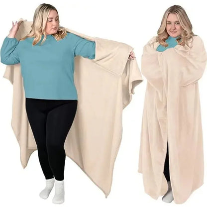 Wearable Blanket for Men and Women Throw Blanket and Poncho in One Fleece Blanket Air Conditioning Blanket Spring Throw Blanket