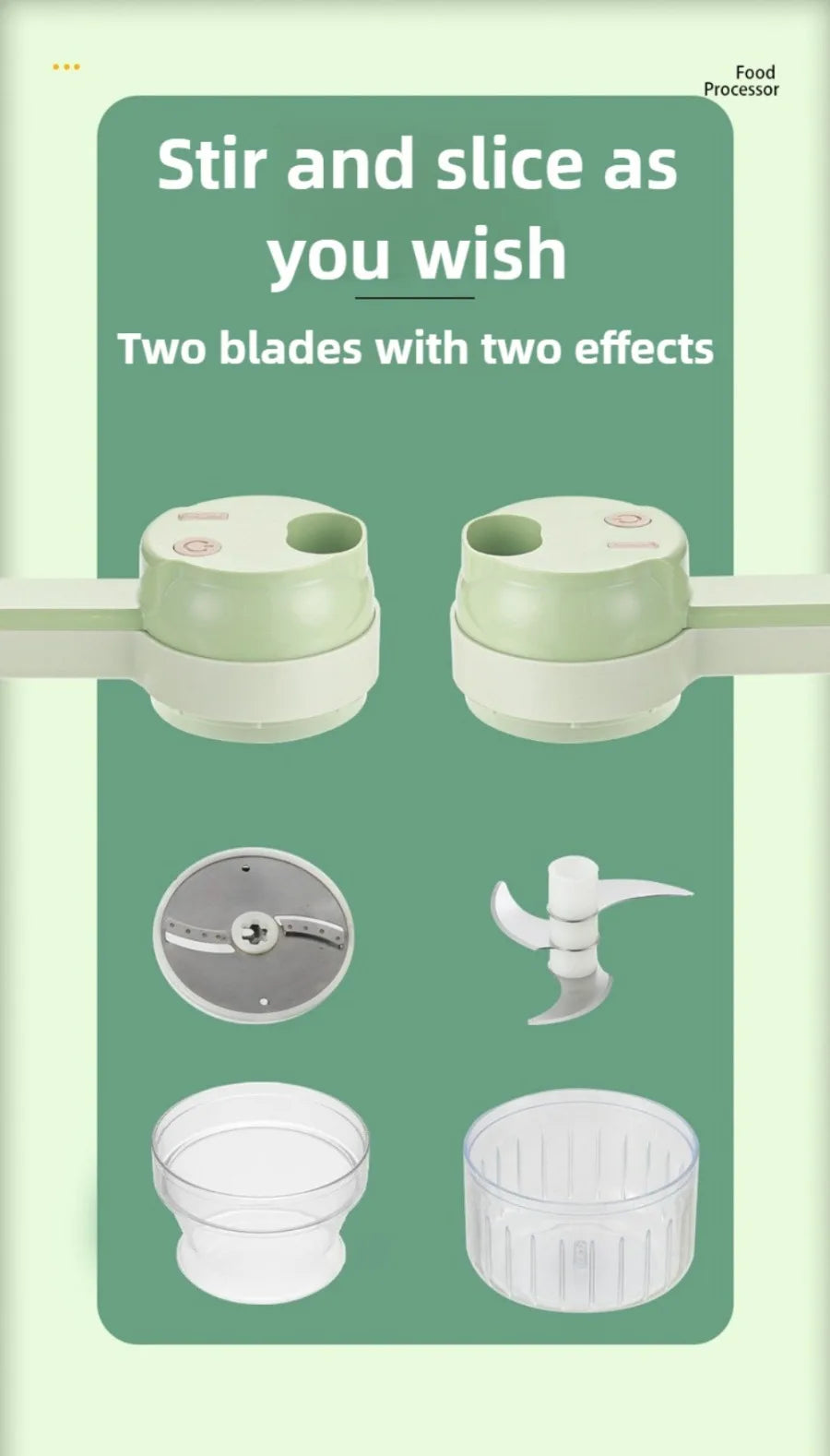 4-in-1 Electric Vegetable Cutter | Wireless Food Processor & Auto Slicer