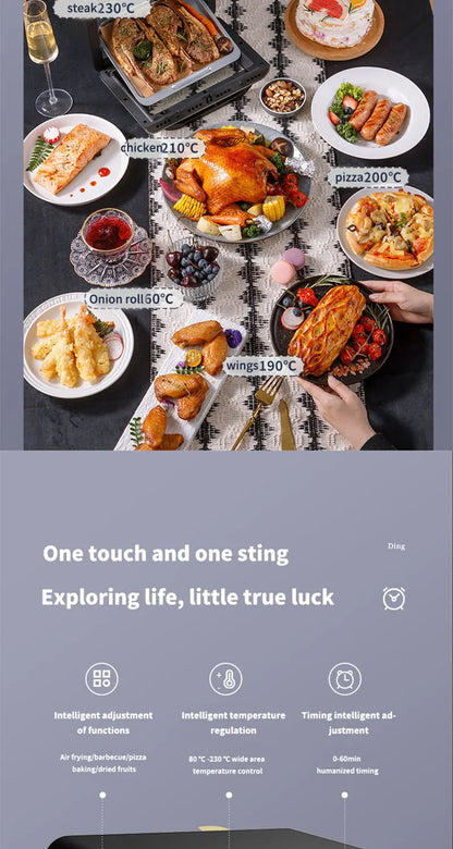 10L Large Capacity Electric Air Fryers Oil-free Automatic Household Kitchen Oven Deep Fryer