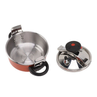 TOPINCN 2L Stainless Steel Pressure Cooker – Mini Pressure Pot for Gas & Induction