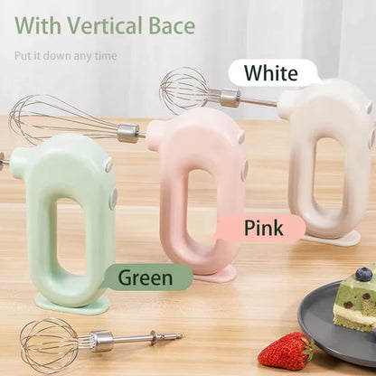 Portable USB Rechargeable Handheld Mixer – Dual Head Stainless Steel Blender