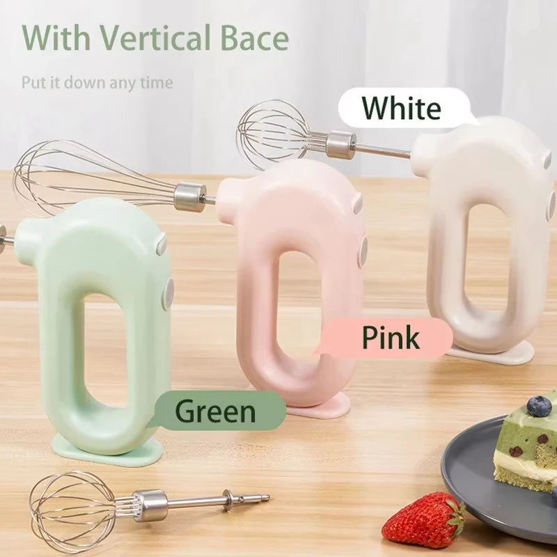 Portable USB Rechargeable Handheld Mixer – Dual Head Stainless Steel Blender