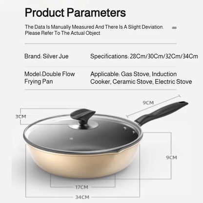 【Non-Stick Frying Pan】Honeycomb Pattern Nonstick Wok - Multi-Functional Fry Pan for All Stoves, Scratch-Resistant Coating