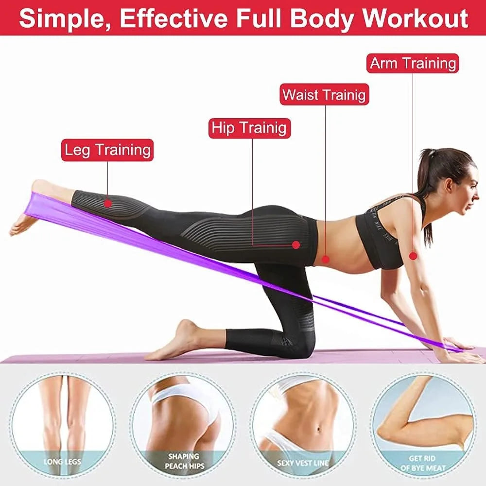 Resistance Bands 3 Pack - Elastic Exercise Bands for Physical Therapy, Recovery, Workout Strength Training - Women, Yoga, Arms,