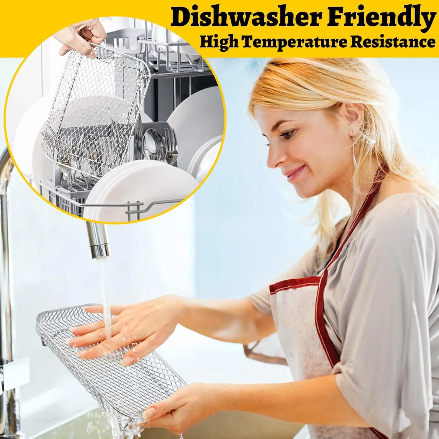 Air Fryer Rack for Ninja Dual 3pcs Layered Stainless Steel Grilling Rack Rectangle Hot Airfryer Basket Tray Accessories