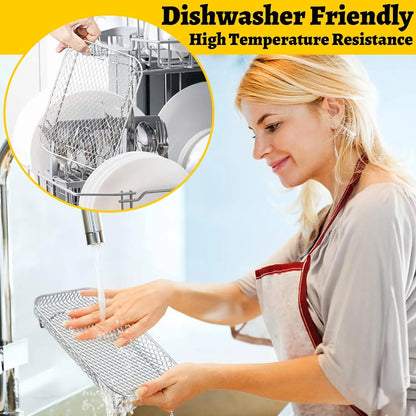 Air Fryer Rack for Ninja Dual 3pcs Layered Stainless Steel Grilling Rack Rectangle Hot Airfryer Basket Tray Accessories