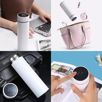 500ml Stainless Steel Thermos Cup with Temperature Display Outdoor Vacuum Insulated Divided Bottle Travel Mug Fathers Day Gift