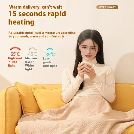 USB Electric Blanket Electric Heated Blanket Heating Usb Powered Heating Shawl Wraps for Women Wearable Heated Throw Blanket