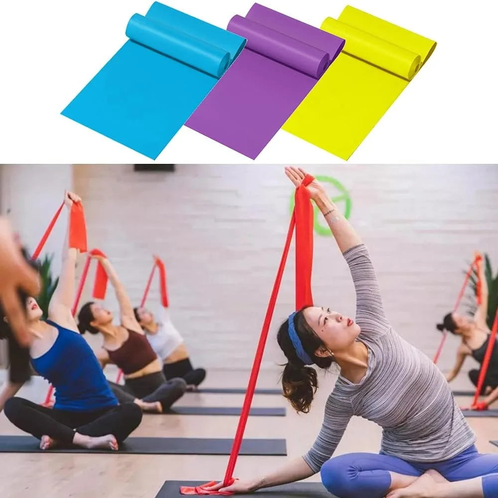 Resistance Bands 3 Pack - Elastic Exercise Bands for Physical Therapy, Recovery, Workout Strength Training - Women, Yoga, Arms,