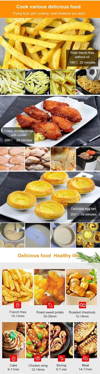 Air Fryer Homeuse Oil Free And Smokefree Automatic Largecapacity Intelligent Multifunctional Electric Fryer Smart Automatic