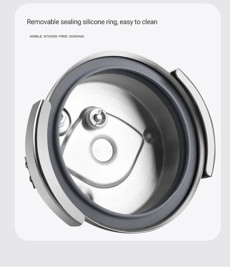 0.8–2L Stainless Steel Camping Pressure Cooker | Portable Outdoor Cooker