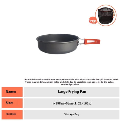 Foldable Outdoor Camping Cooking Utensils Set Pot Stove Fry Pan Saucepan Stove Storage Bag Adapter Accessories
