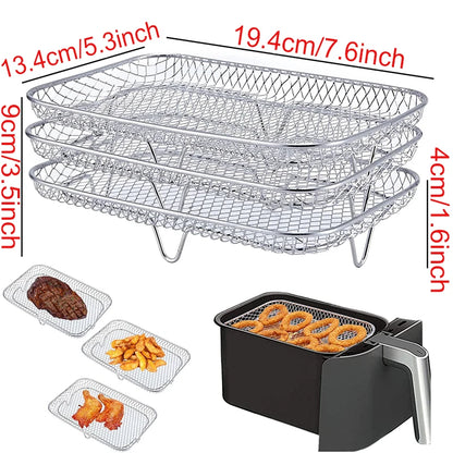 Air Fryer Baking Rack Metal Square/Round/Rectangle Oven Grill Racks Airfryer Accessories for Cosori,Instant Vortex,Gourmia,Foodi