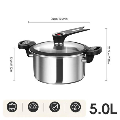 Portable Stainless Steel Pressure Cooker – Fast Cooking Multifunctional Stew Pot for Kitchen