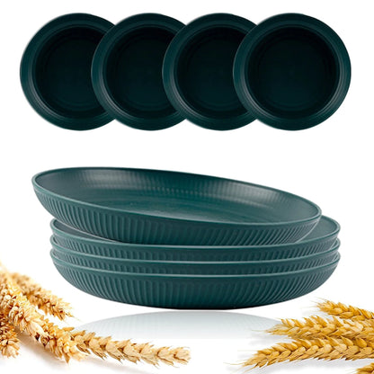 8-Piece Wheat Straw Dinner Plate Set