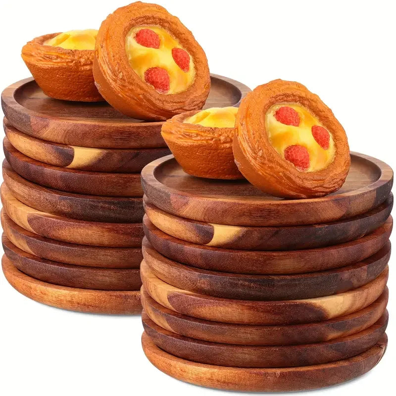 Classic Wooden Dinner Plates | 5.9-Inch Handcrafted Round Plates