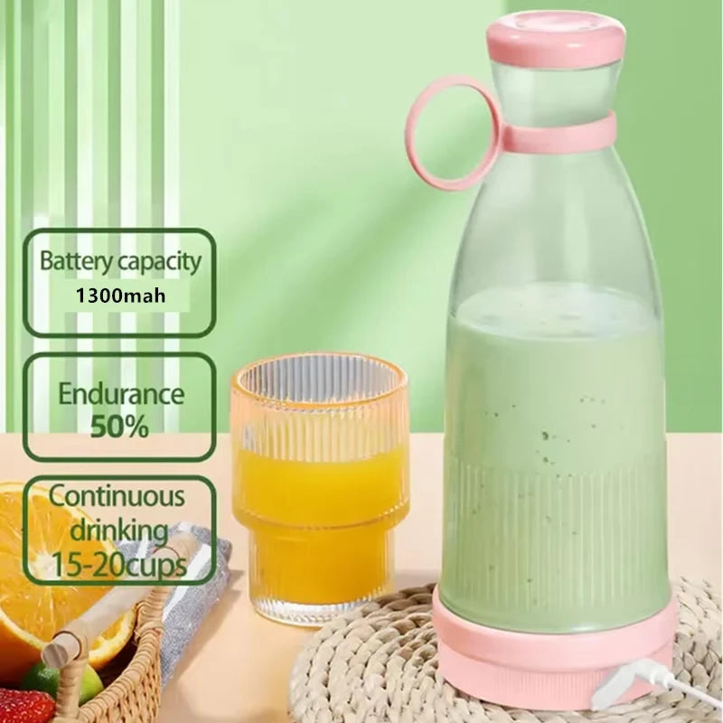 Electric Juicer Cup 6 Blades Blender Milkshake Machine USB Portable Fruit Milk Mixing Tool Mini Fresh Juice Blender