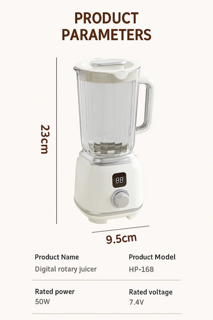 Portable Blender Cup 600ML Mini Juicer Mixer/3000mAh USB Rechargeable/10-Blade Powerful Motor For Smoothies/Vegetables
