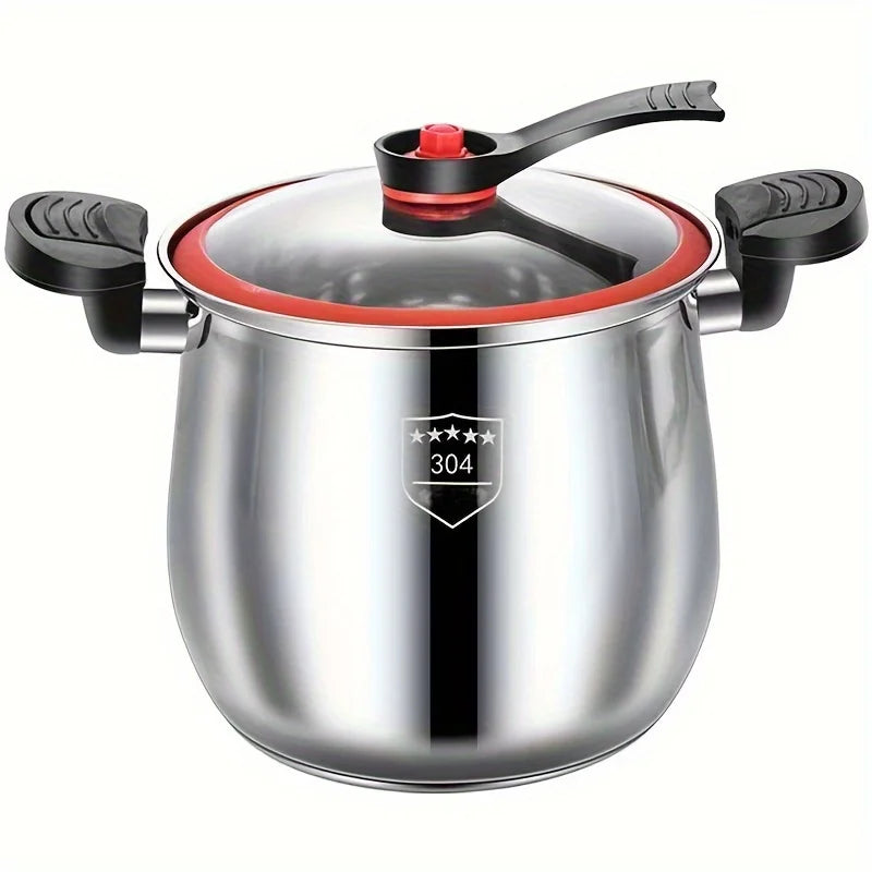 304 Stainless Steel Pressure Cooker – Fast Cooking, Non-Stick, Dishwasher Safe