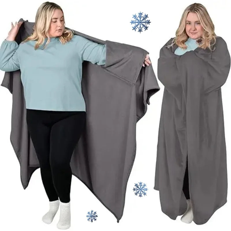 Wearable Blanket for Men and Women Throw Blanket and Poncho in One Fleece Blanket Air Conditioning Blanket Spring Throw Blanket
