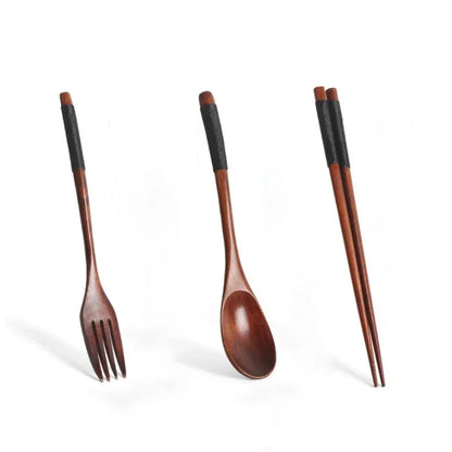Portable Wooden Cutlery Set