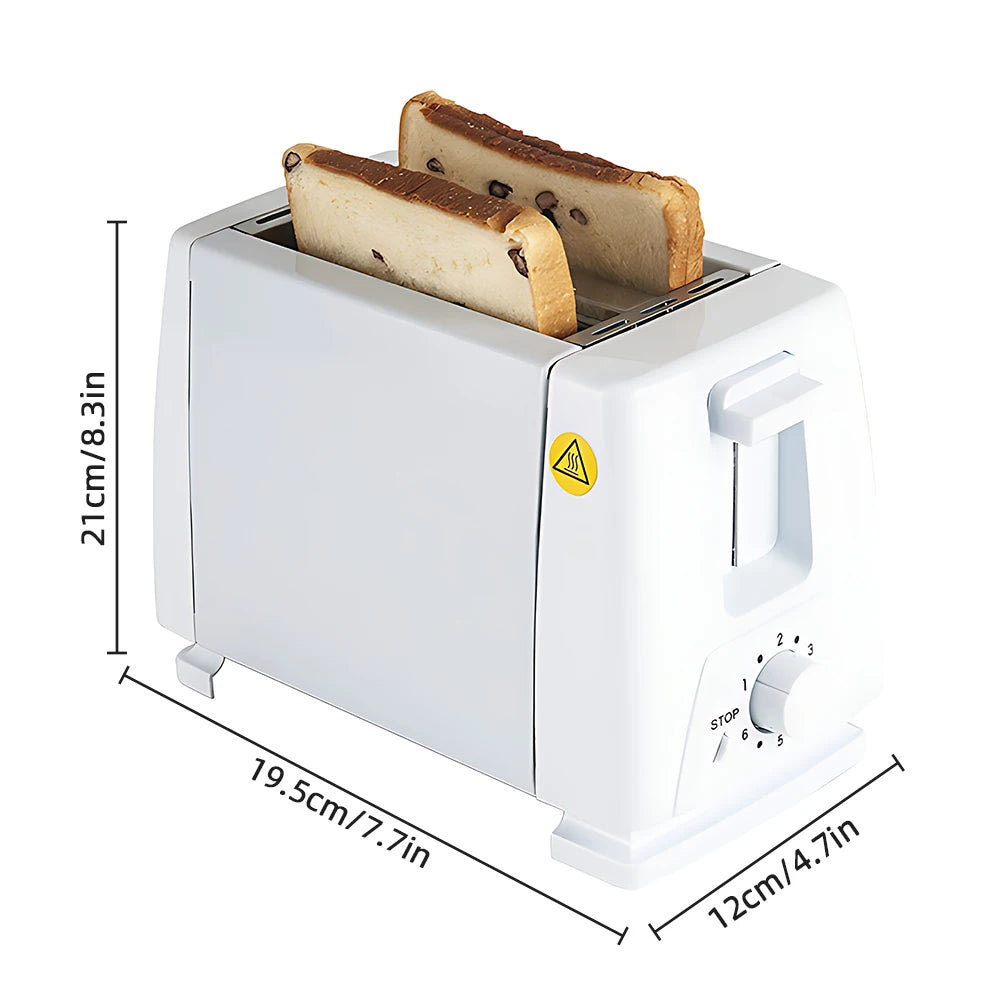 Toaster 2 Slice Wide Slot with 6 Preset Temperature and Timing Small Stainless Steel Bread Toaster with Manual Stop
