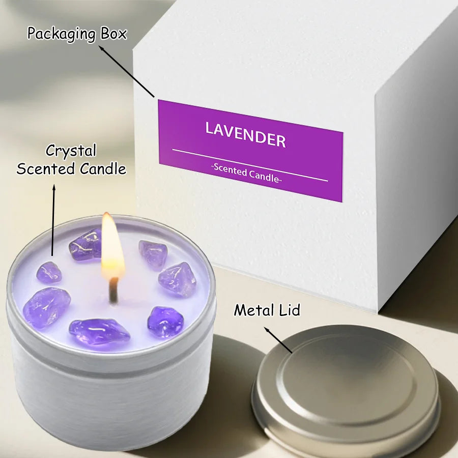 Scented Candles – 3oz Crystal Ritual Scented Candle with Soy Wax, Suitable Daily Use, Holiday Gifts, Use Halloween Home Decor