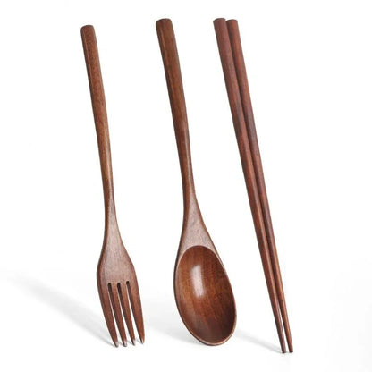 Portable Wooden Cutlery Set